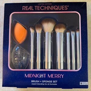 NEW Real Techniques Midnight Merry Limited Edition Brush + Sponge Set